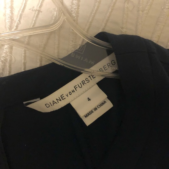 Diane Von Furstenberg Business Casual Navy Dress - Picture 2 of 3